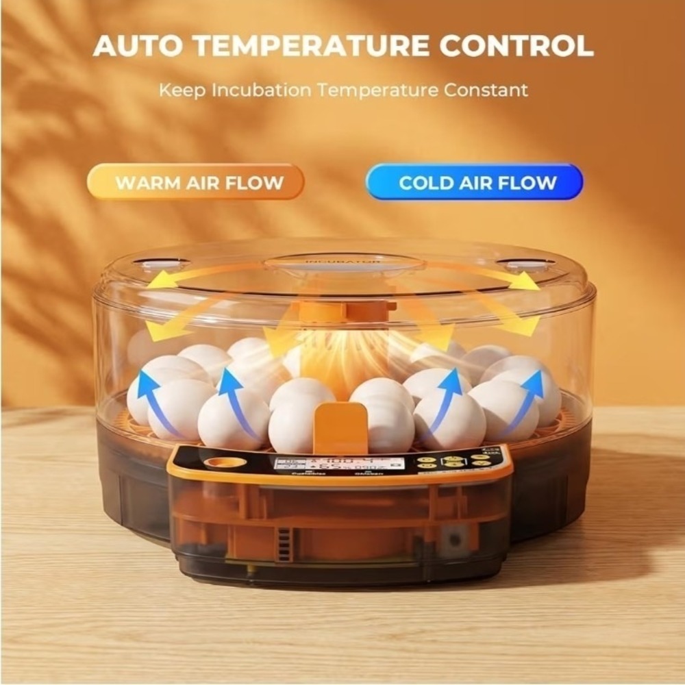 24 Egg Smart Incubator Auto Turner Temp & Humidity Control Candler Turner Alarm - Picture 2 of 7